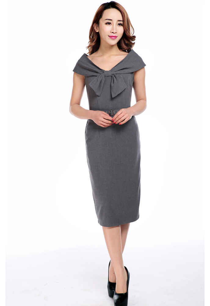 Bow Collar Pencil Dress