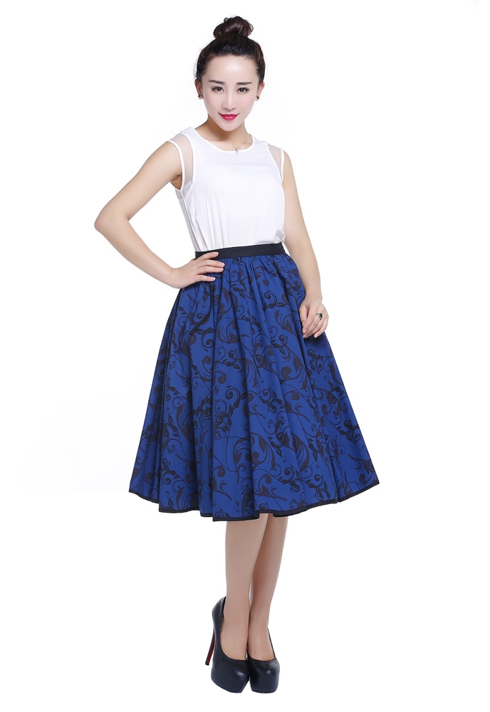 Print Flared Skirt