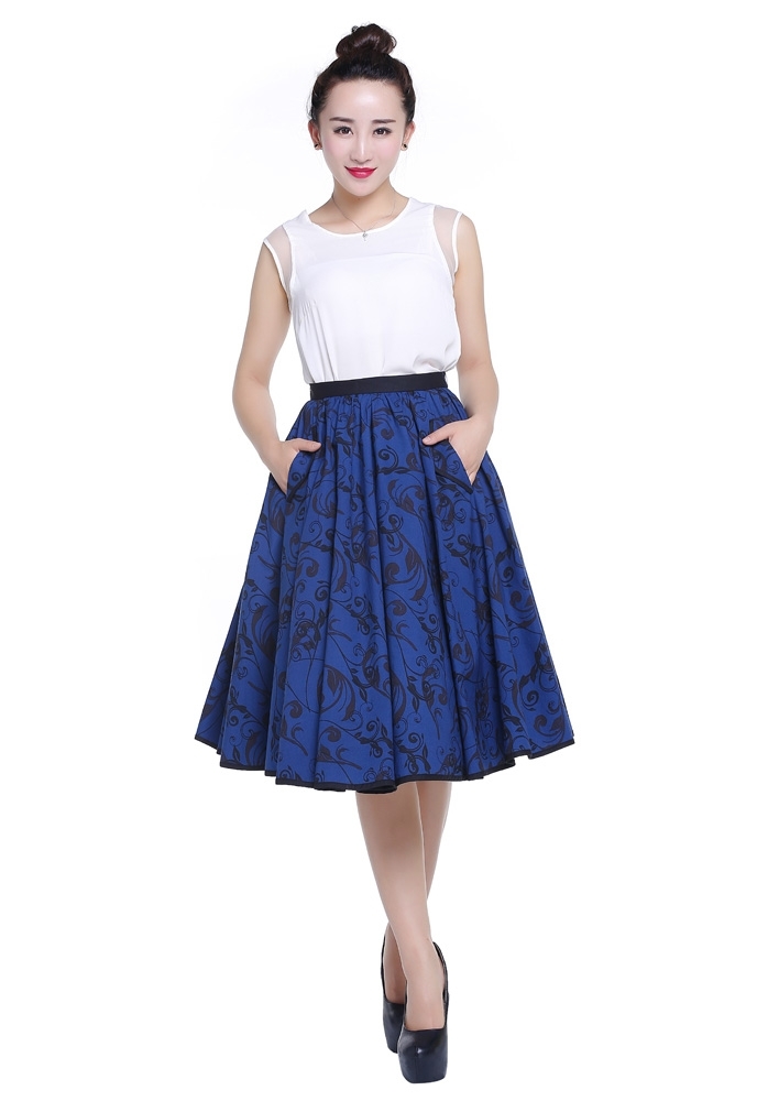 Print Flared Skirt