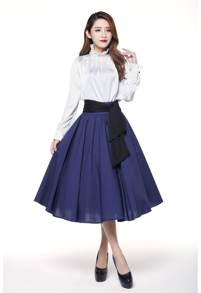 Retro Wrap Flare Skirt