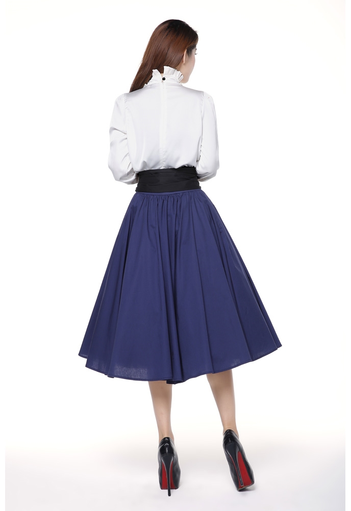 Retro Wrap Flare Skirt