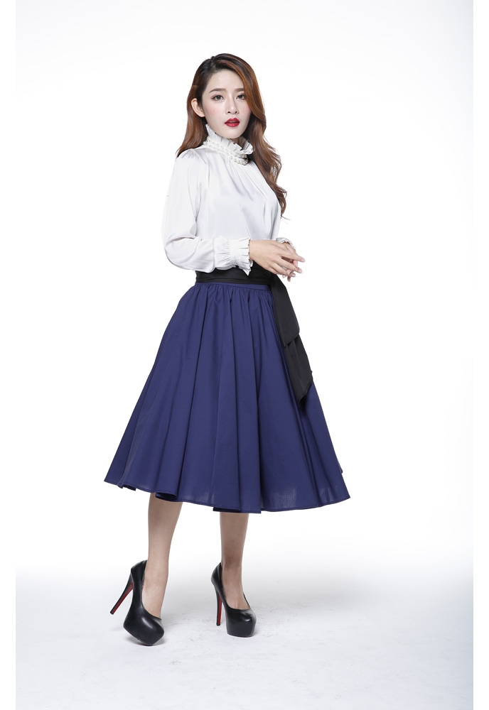 Retro Wrap Flare Skirt