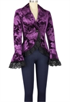 Lace Trim Corset Velvet Jacket