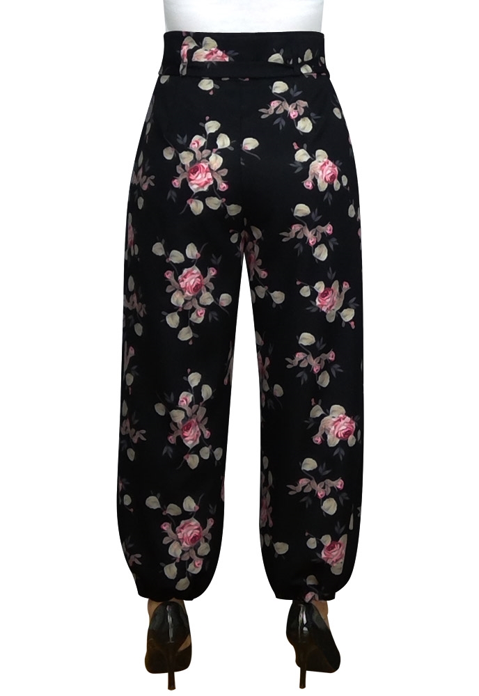 Tie Retro Print Pants