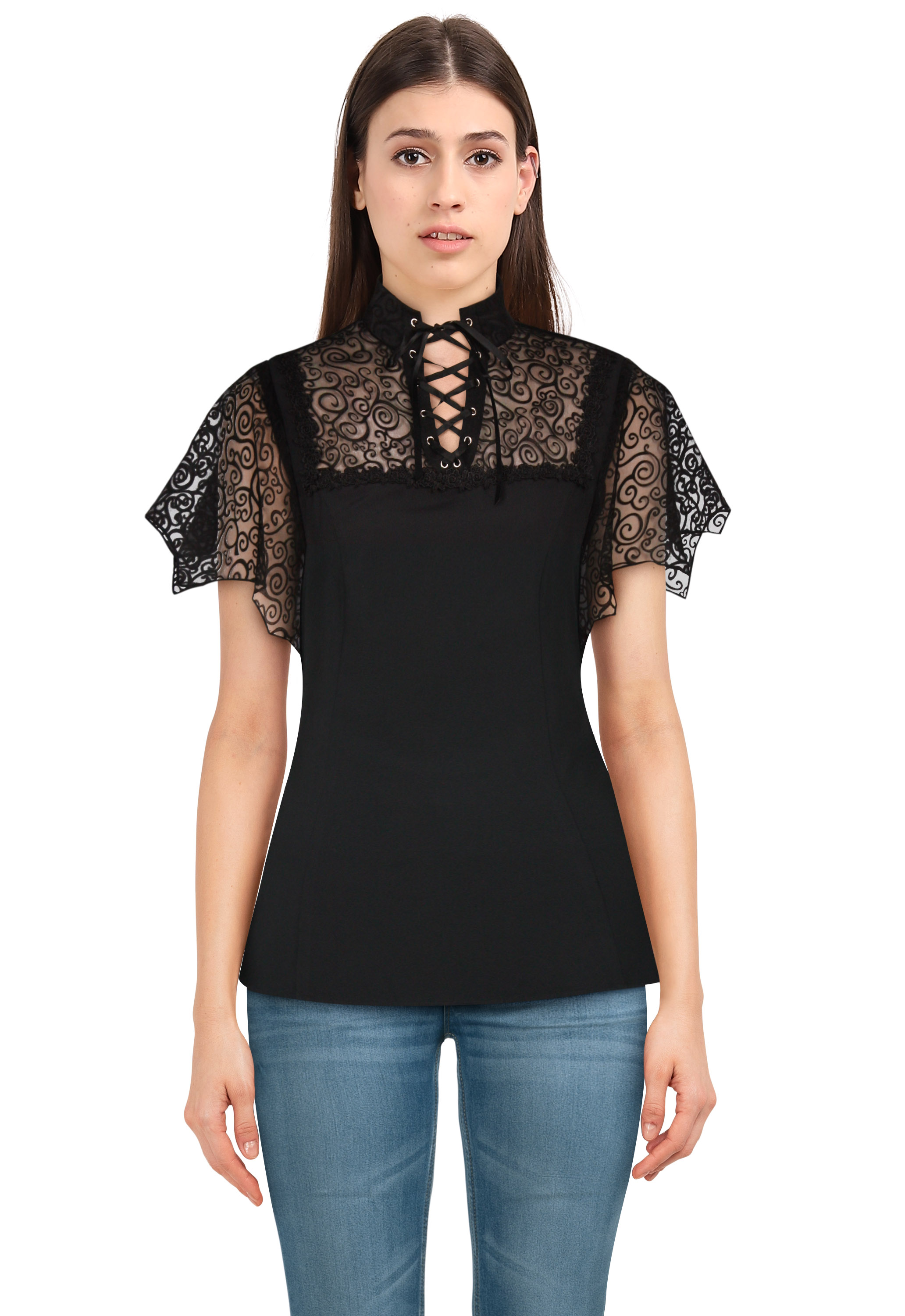 Bat-Sleeve Gothic Top