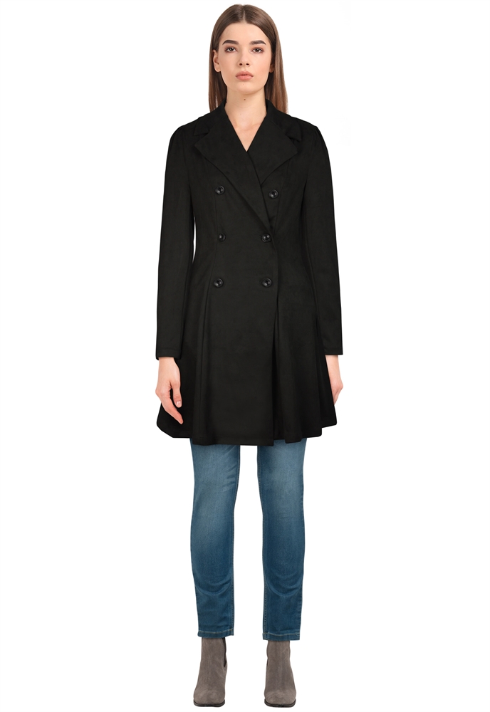 Suede Trench Mid Coat