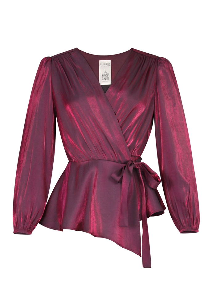 Shimmer Wrap Blouse