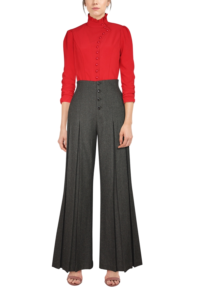 Wool Pleated Pants