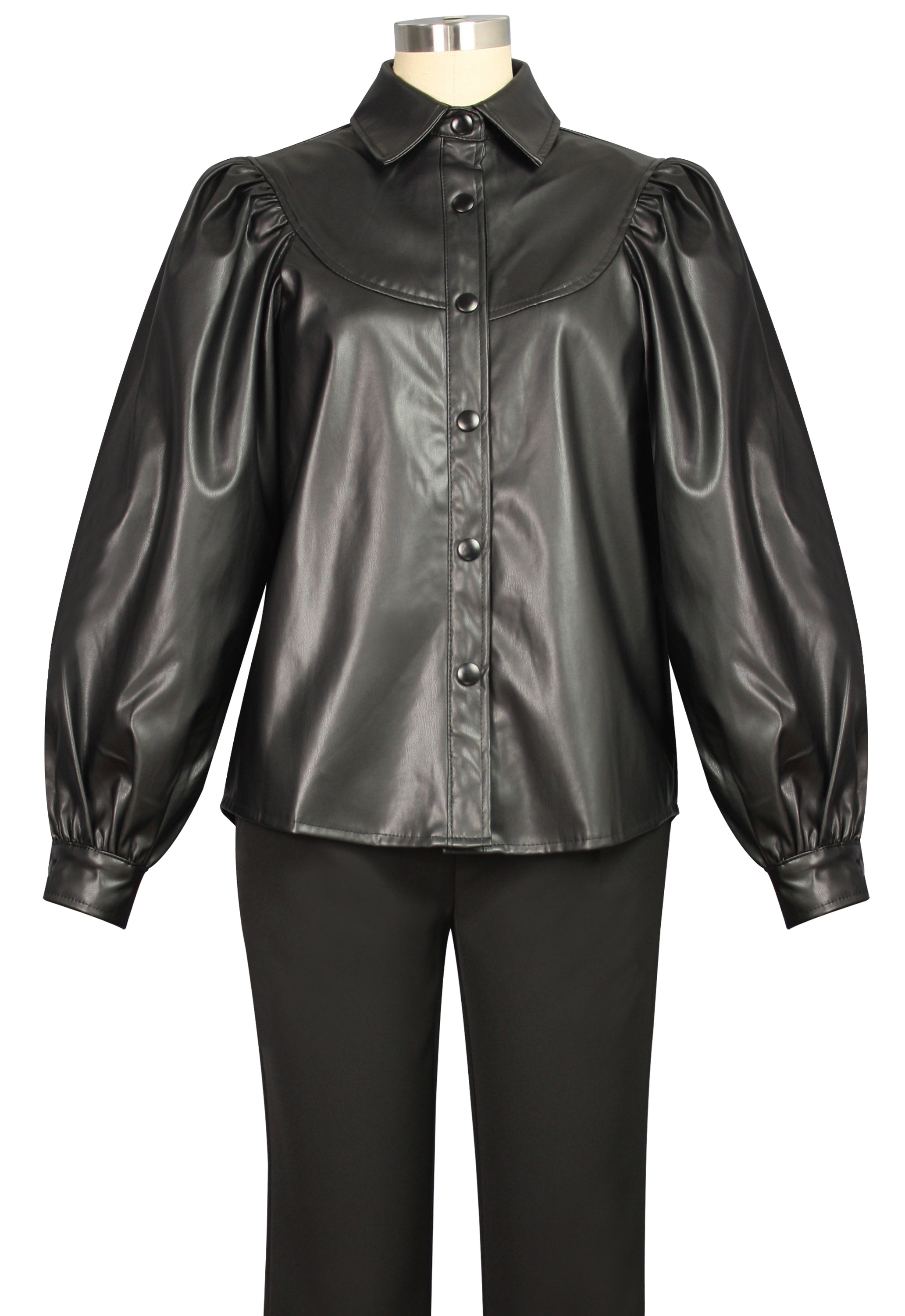 Faux Leather Shirt