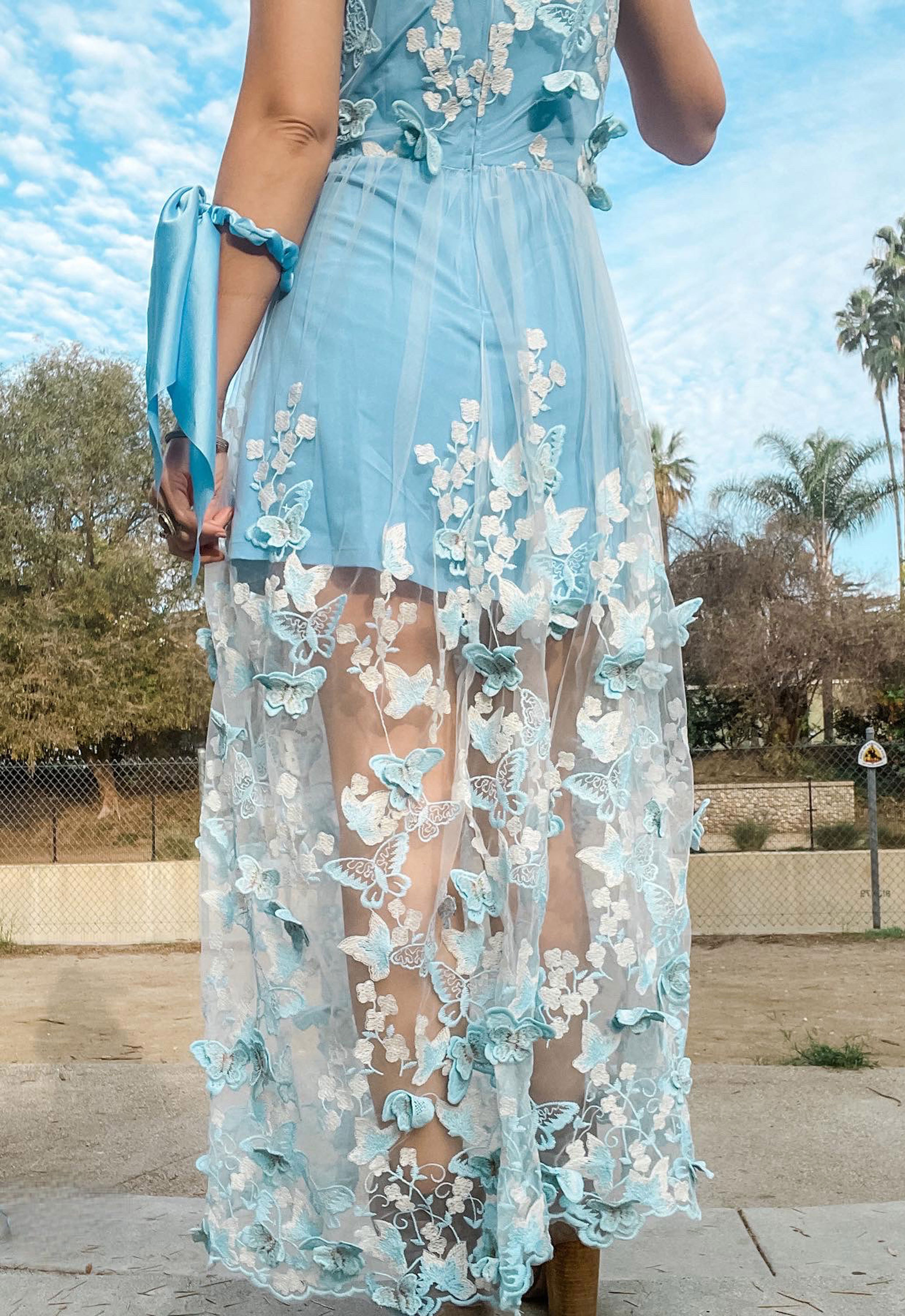 3D Floral Long Dress