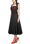 Applique Pleated Bow Dress