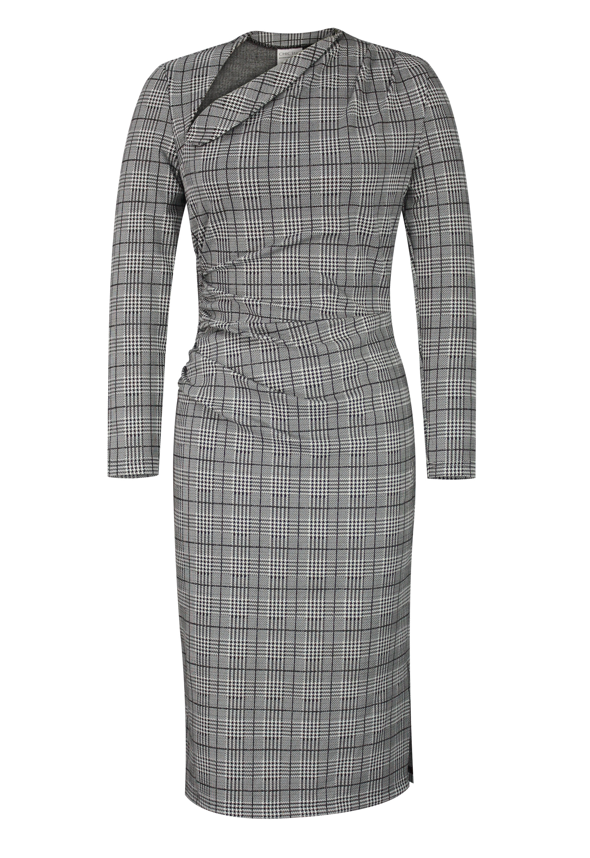 Asymmetric Houndstooth Dress