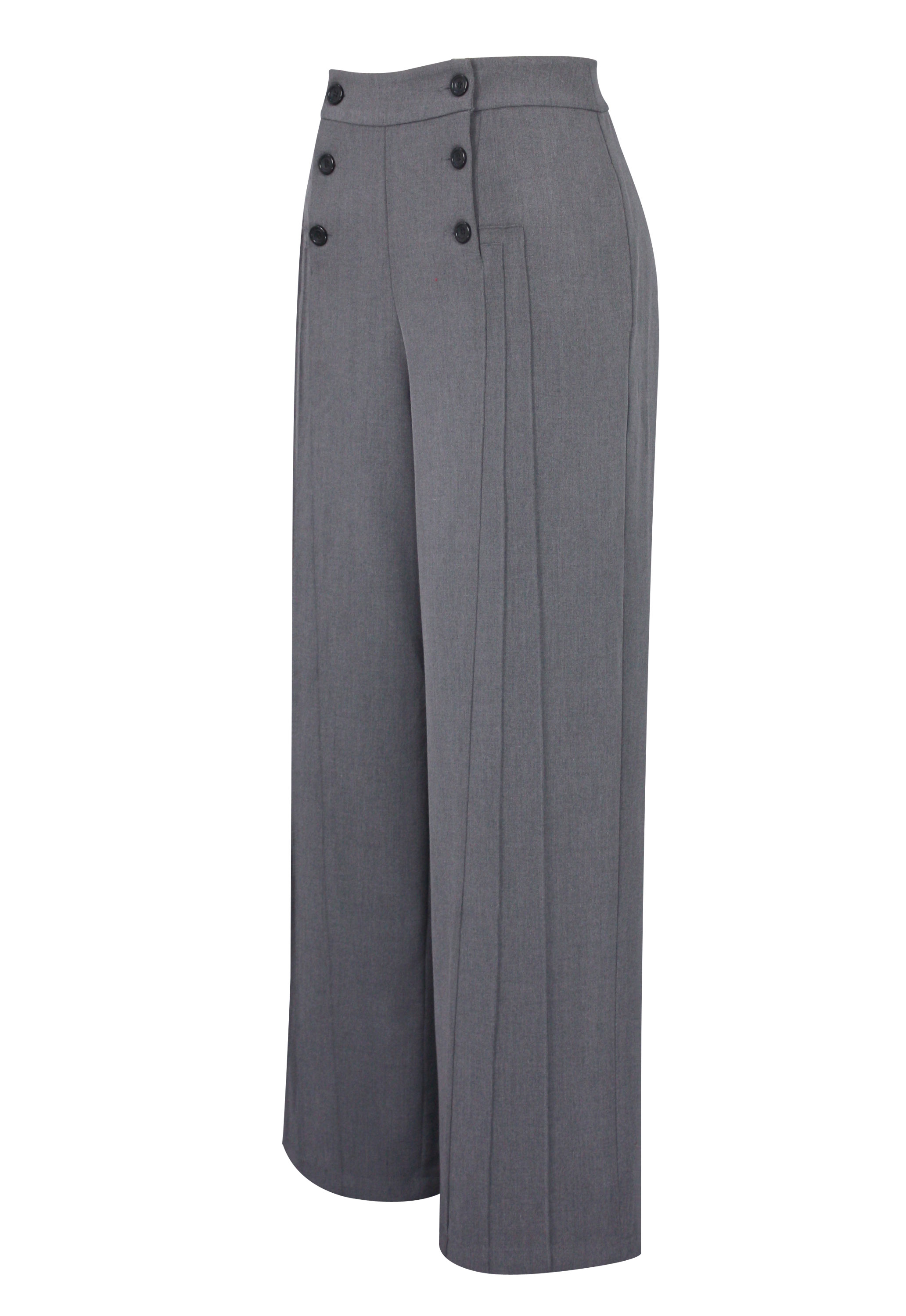 Pleated Buttons Pants