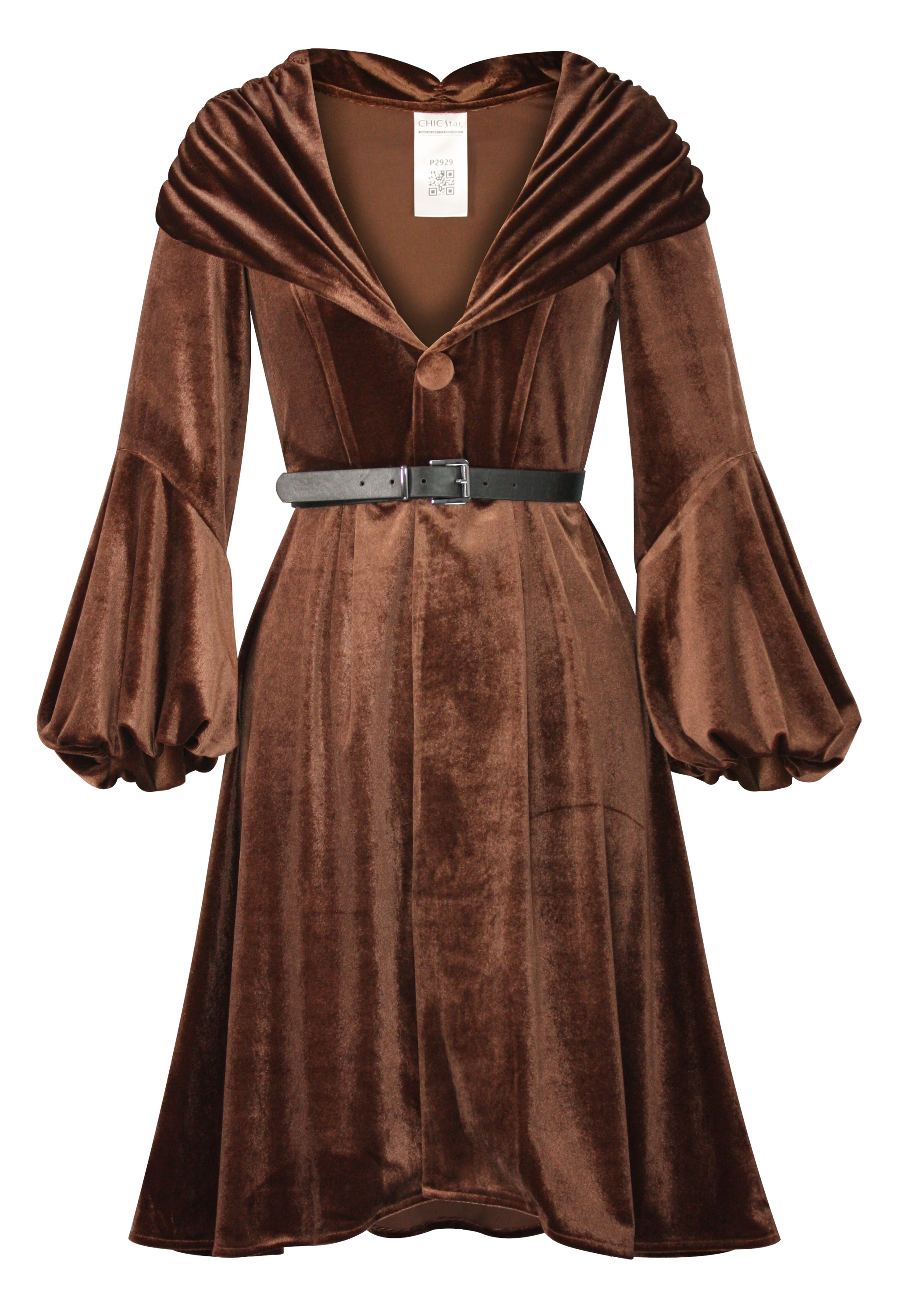 Velvet Pleated Coat