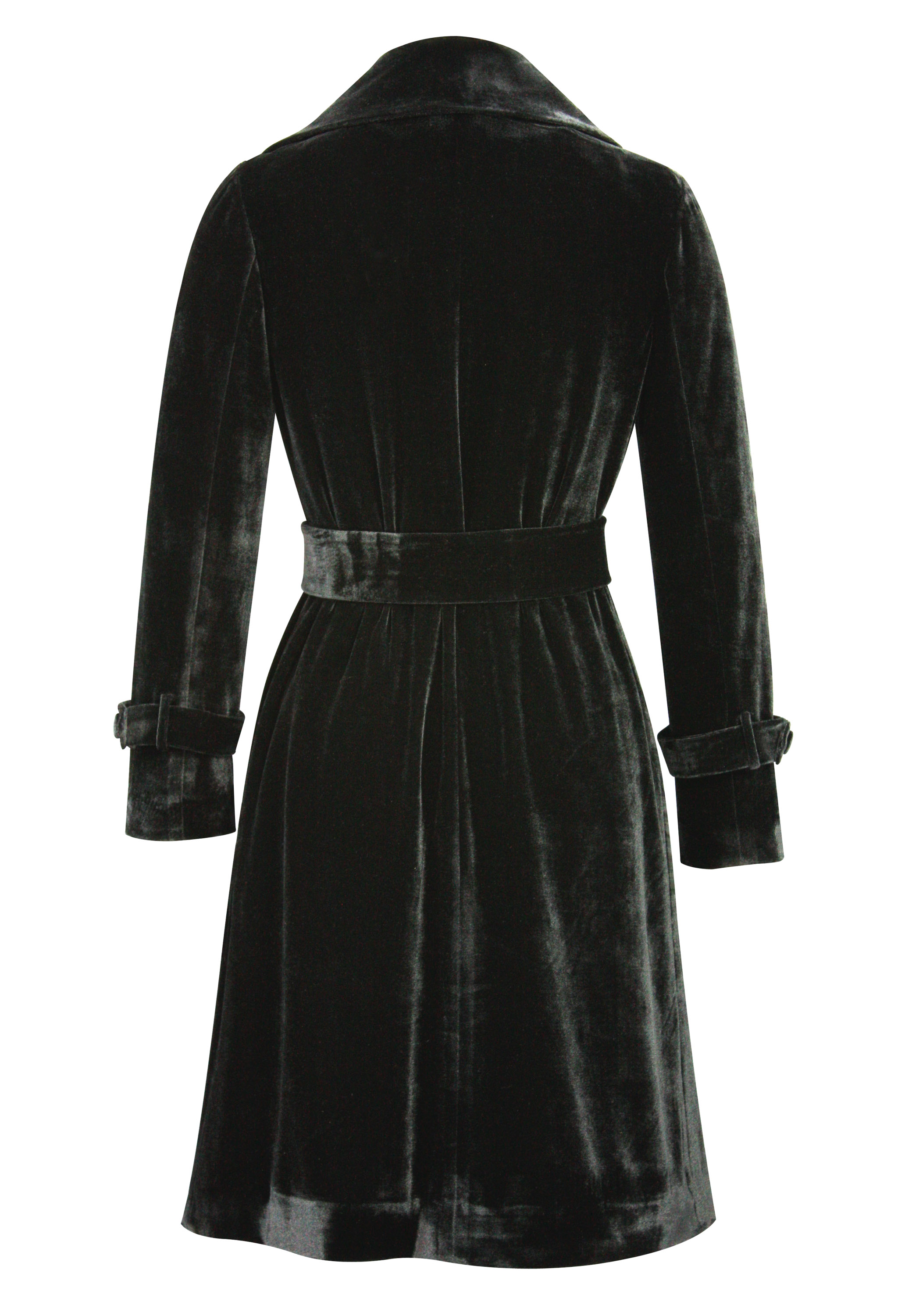 Double-Collar Velvet Coat