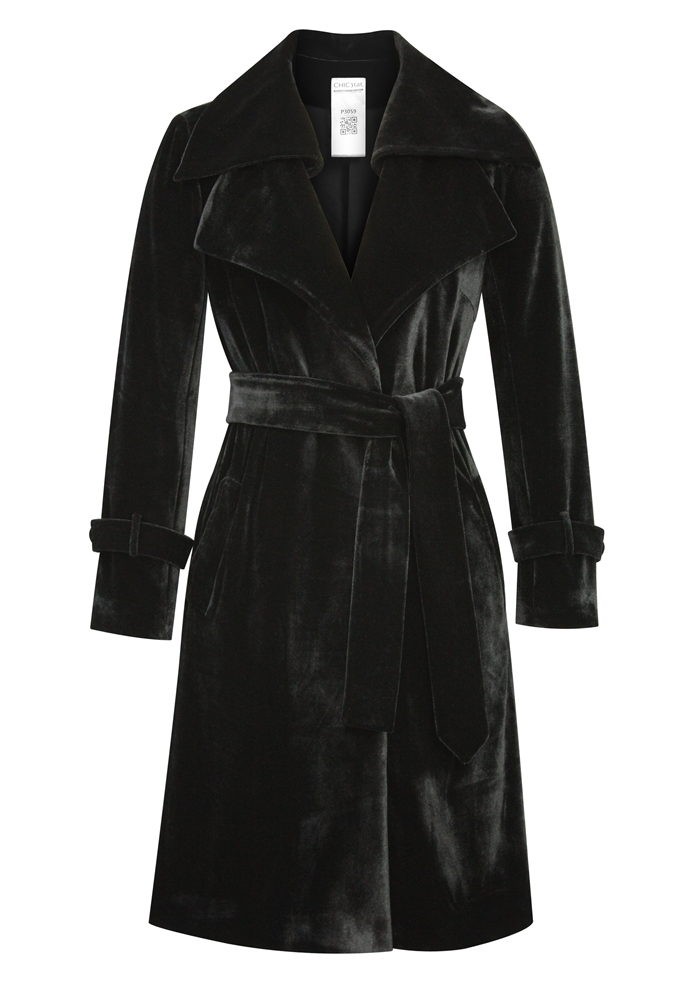 Double Collar Velvet Coat