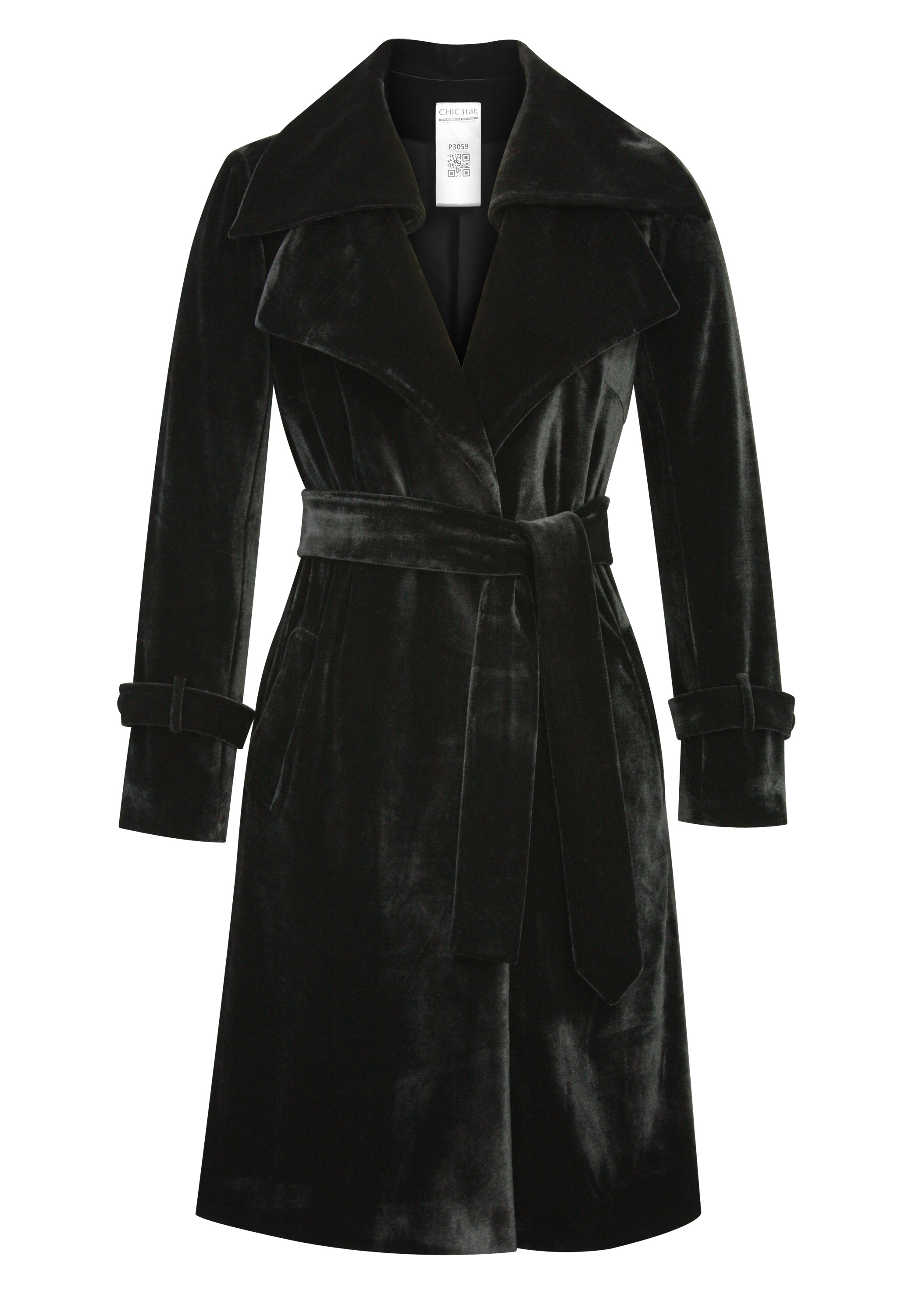Double Collar Velvet Coat