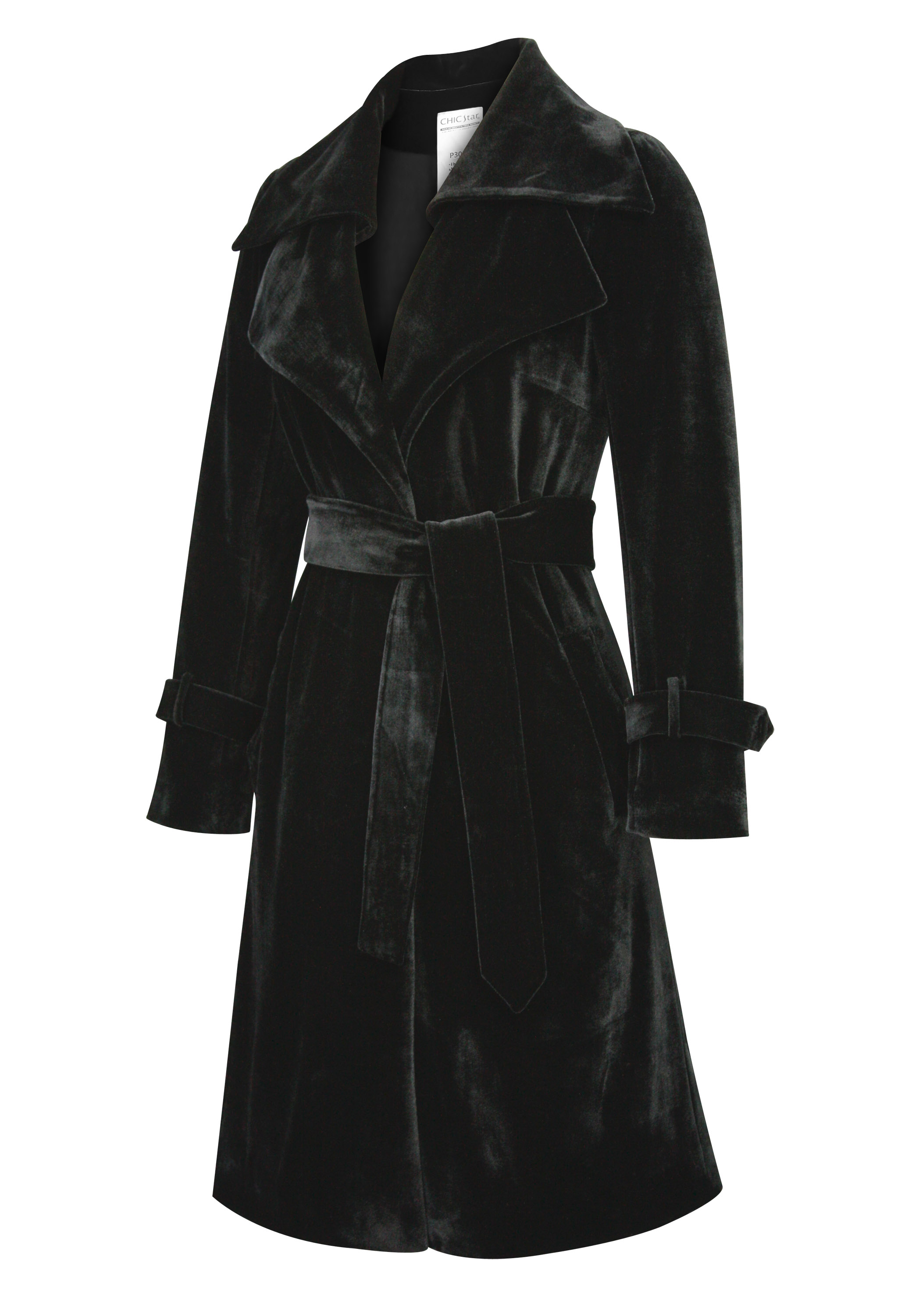 Double-Collar Velvet Coat