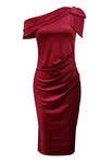 Velvet One-shoulder Dress