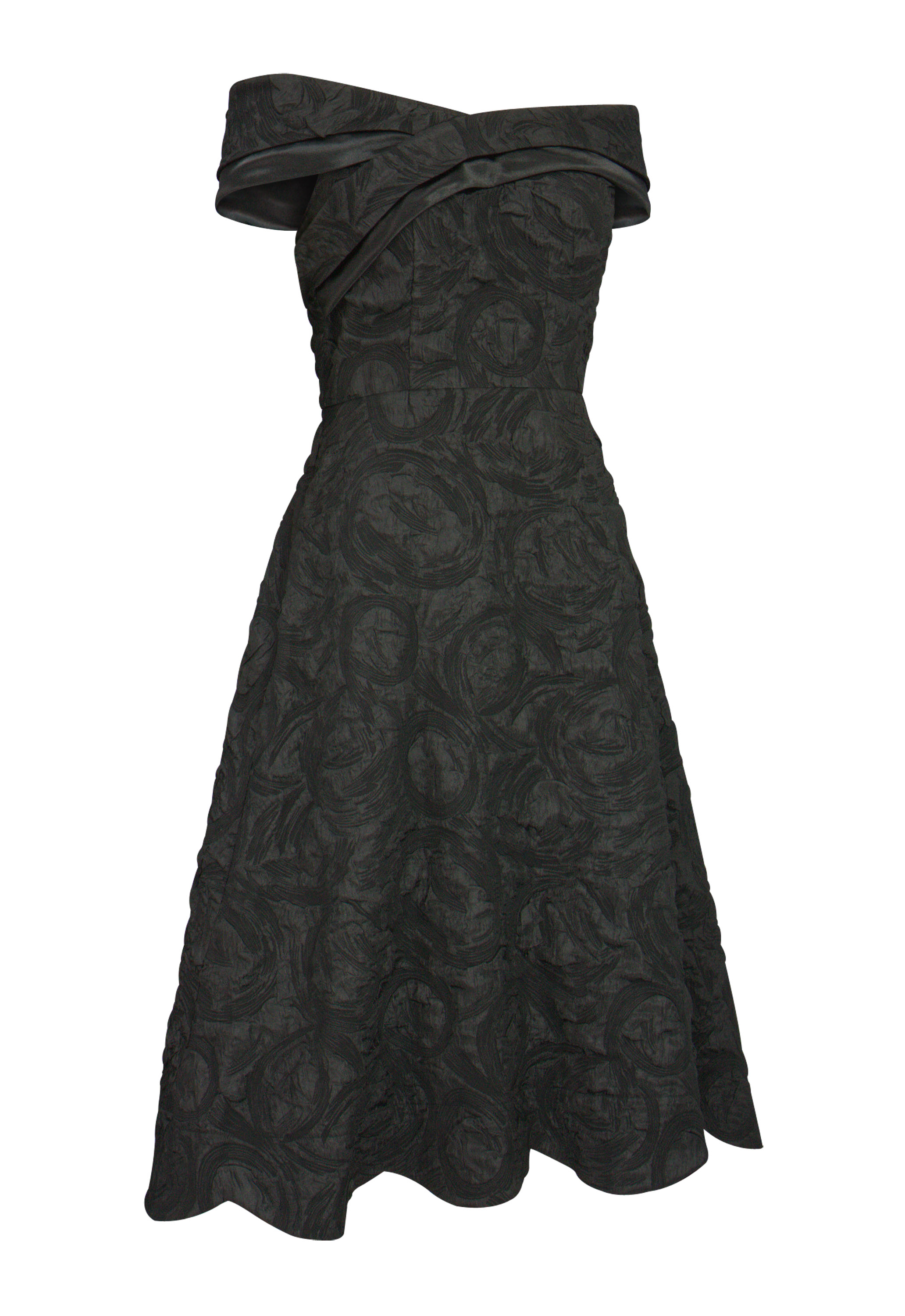 Layered Embossed Jacquard Dress