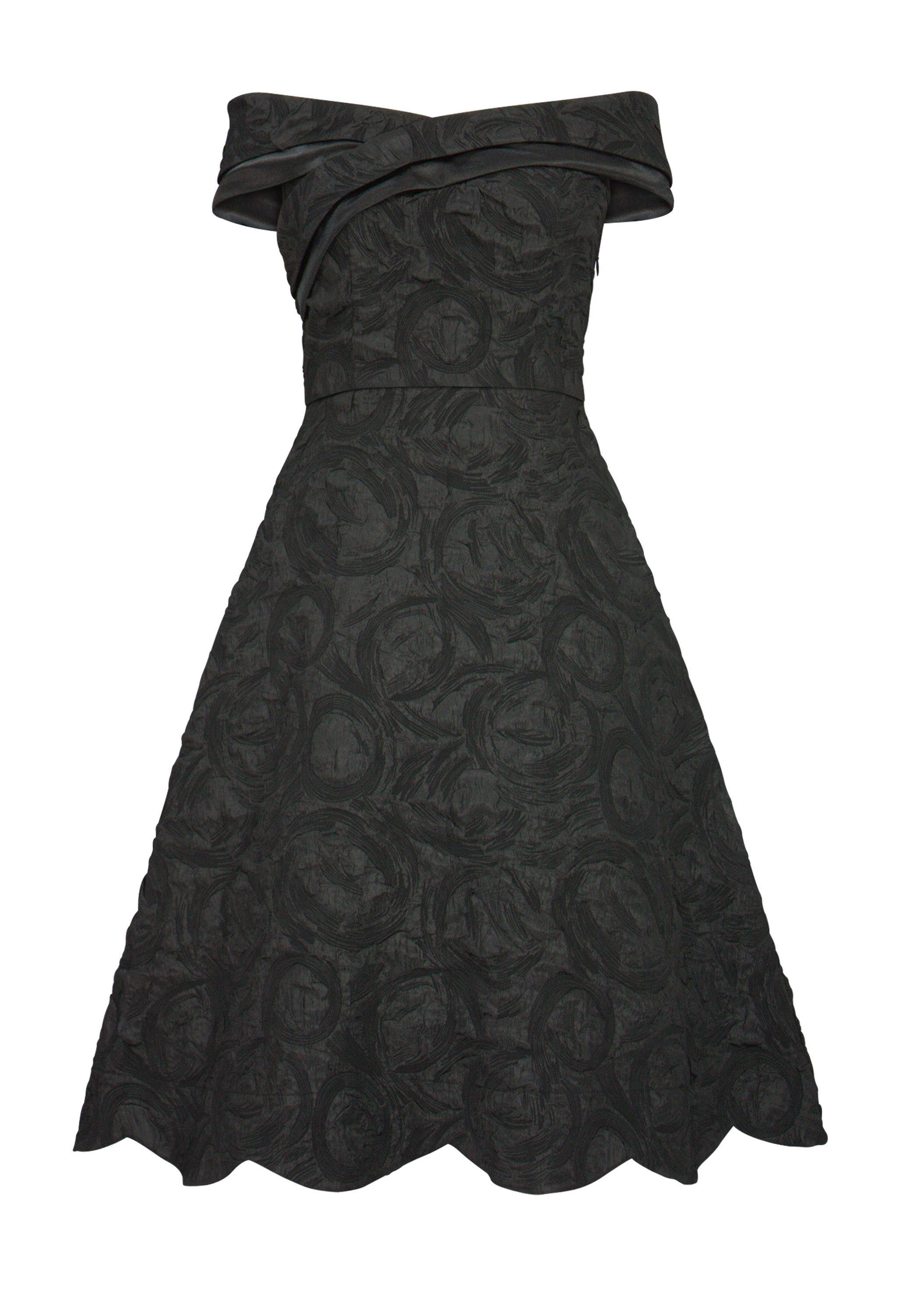 Layered Embossed Jacquard Dress