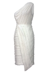 Fringe Stripe One-Shoulder Dress