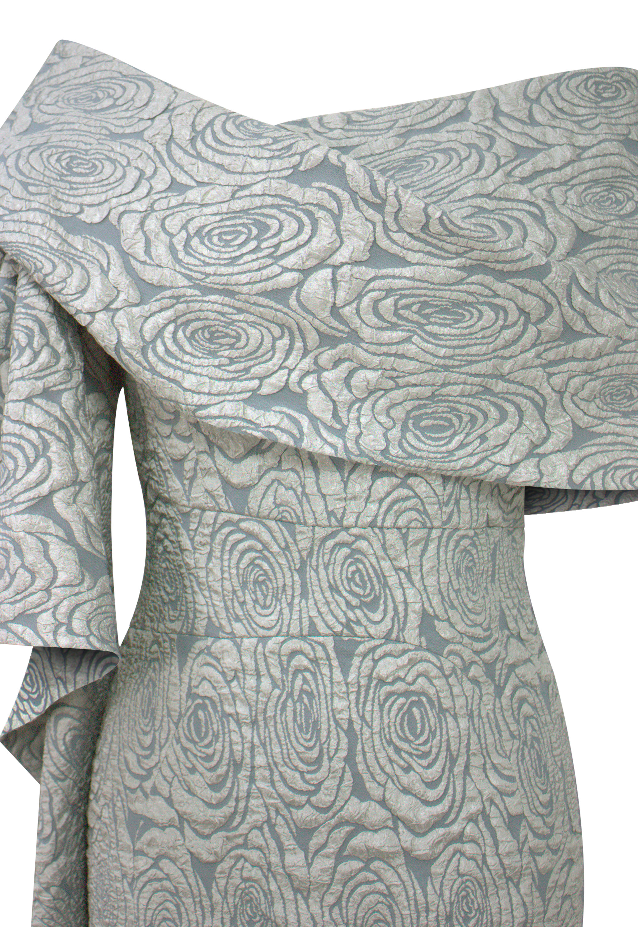 Embossed Jacquard Shawl Dress