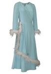 Feather-Trim Asymmetric Dress