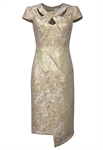 Metallic Jacquard Twist Dress