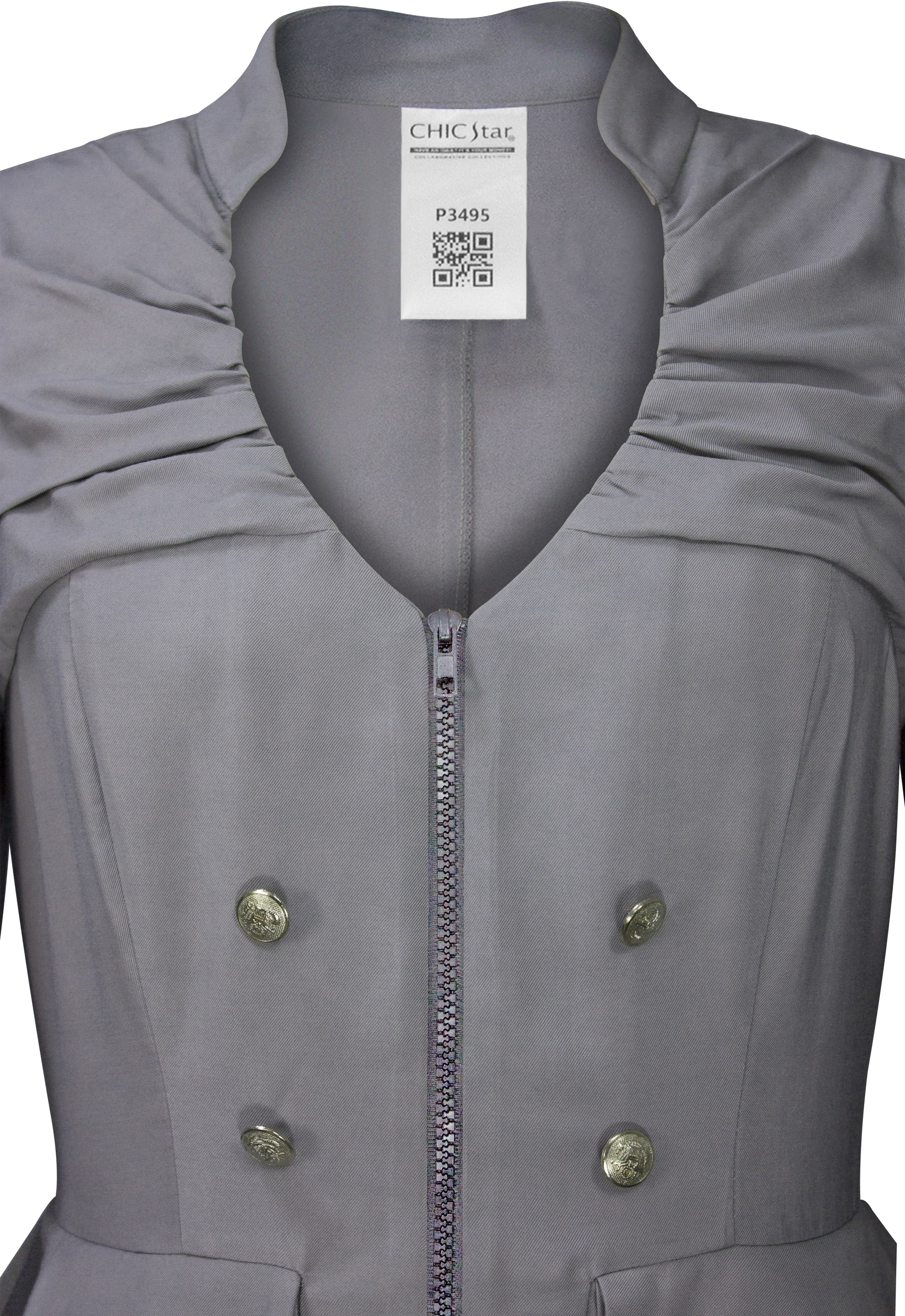 Tencel Zip Pleats Blazer