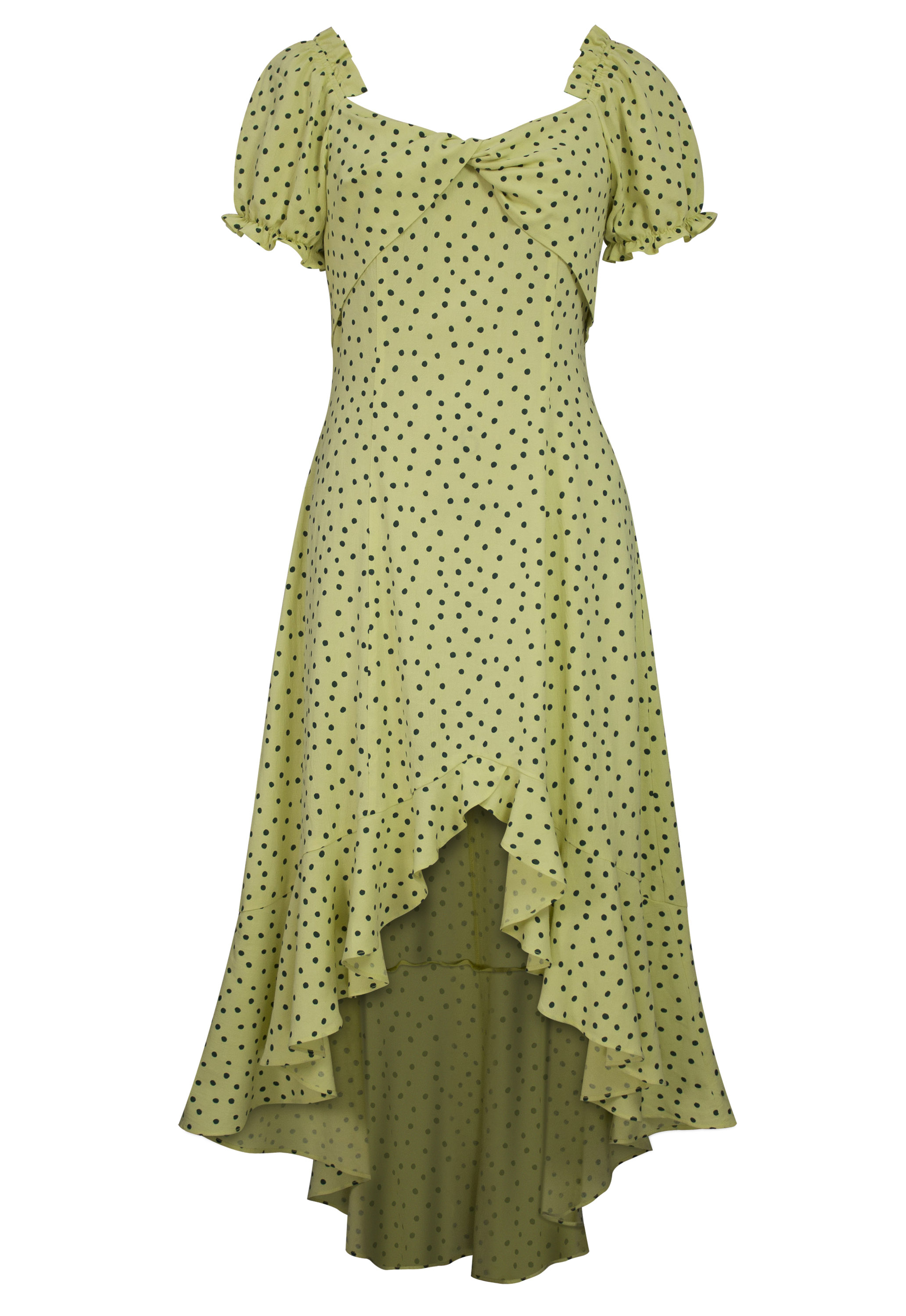 Linen Polka-dot Twist Dress