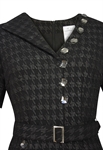Embossed Jacquard Button Dress