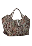 Beaded Handle Tote Bag