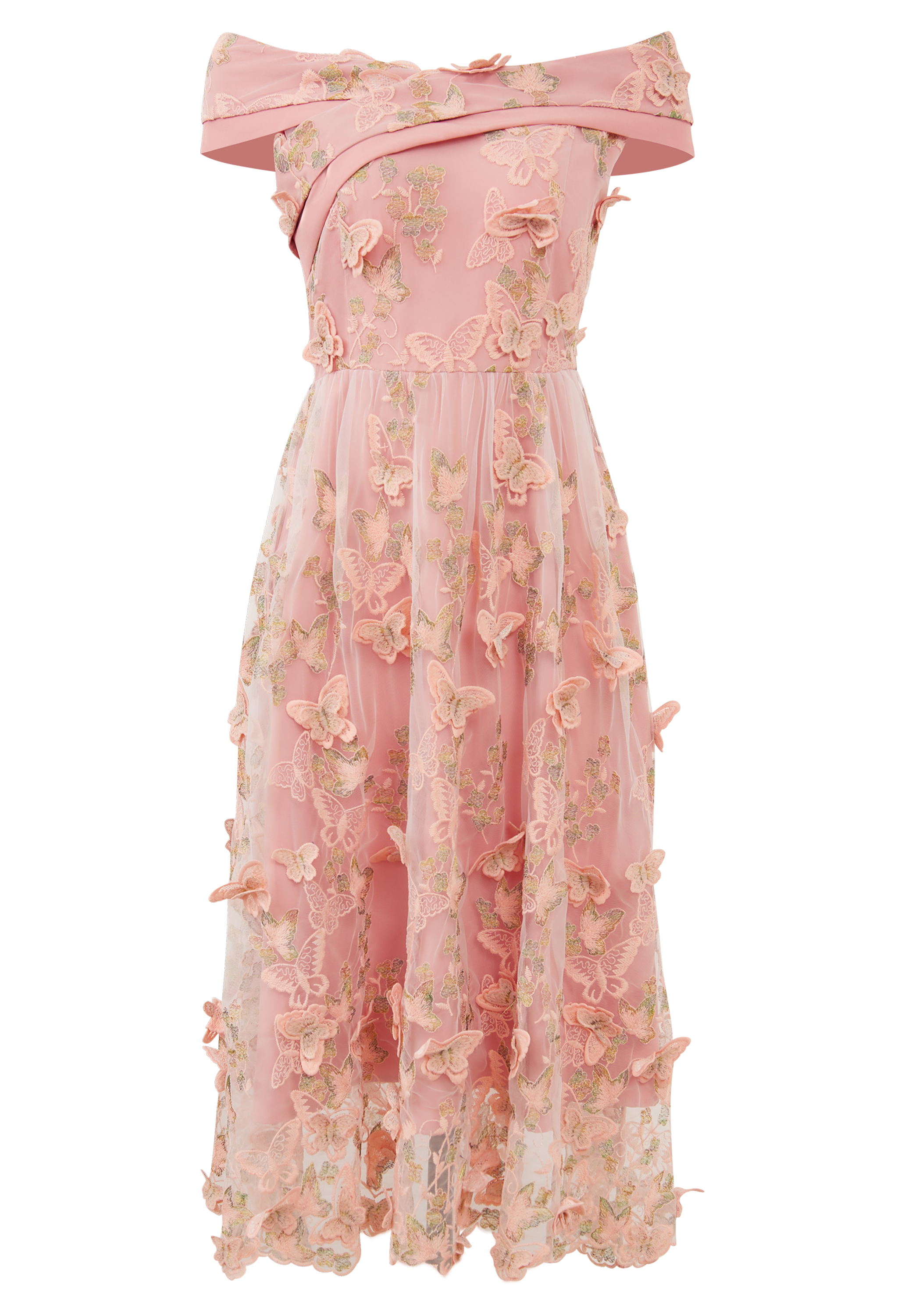3D Embroidery Layered Dress