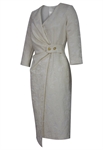 Embossed Jacquard Wrap Dress