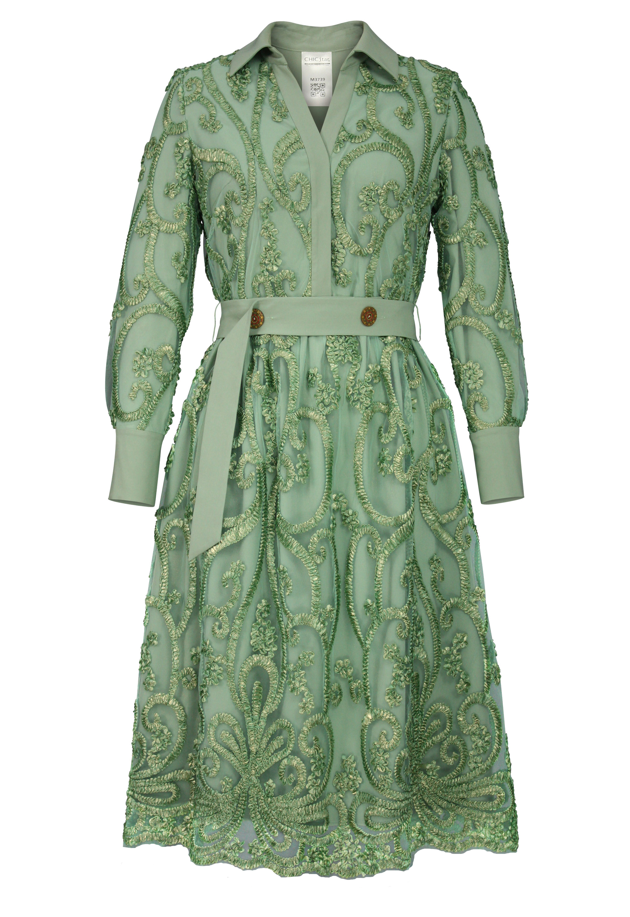 Soutache Embroidery Shirt Dress