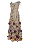 3D Floral Applique Maxi Dress