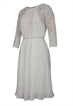 Pleats Trimed Lace Dress