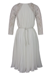 Pleats Trimed Lace Dress