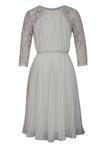 Pleats Trimed Lace Dress