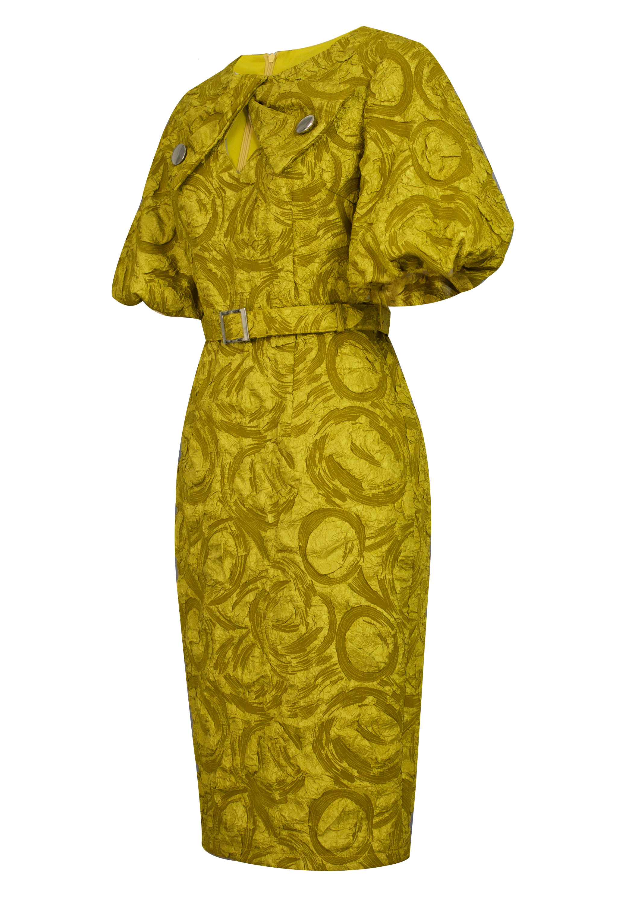 Jacquard Tie Cut-out Dress