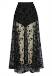 Velvet Mesh Maxi Skirt