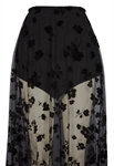 Velvet Mesh Maxi Skirt