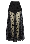 Velvet Mesh Maxi Skirt