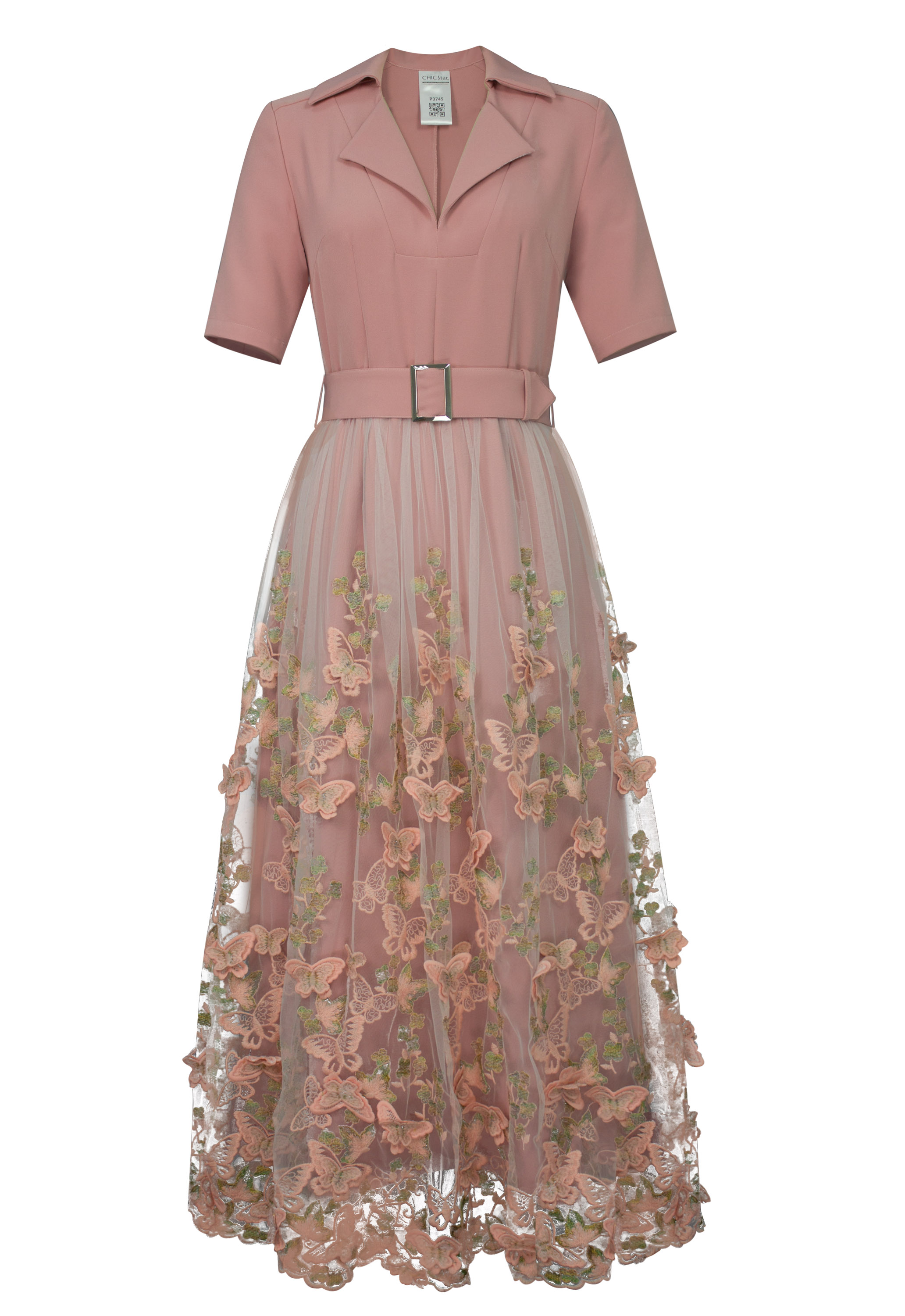 3D Floral Shirtdress