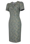 Rosettes Metallic Jacquard Dress