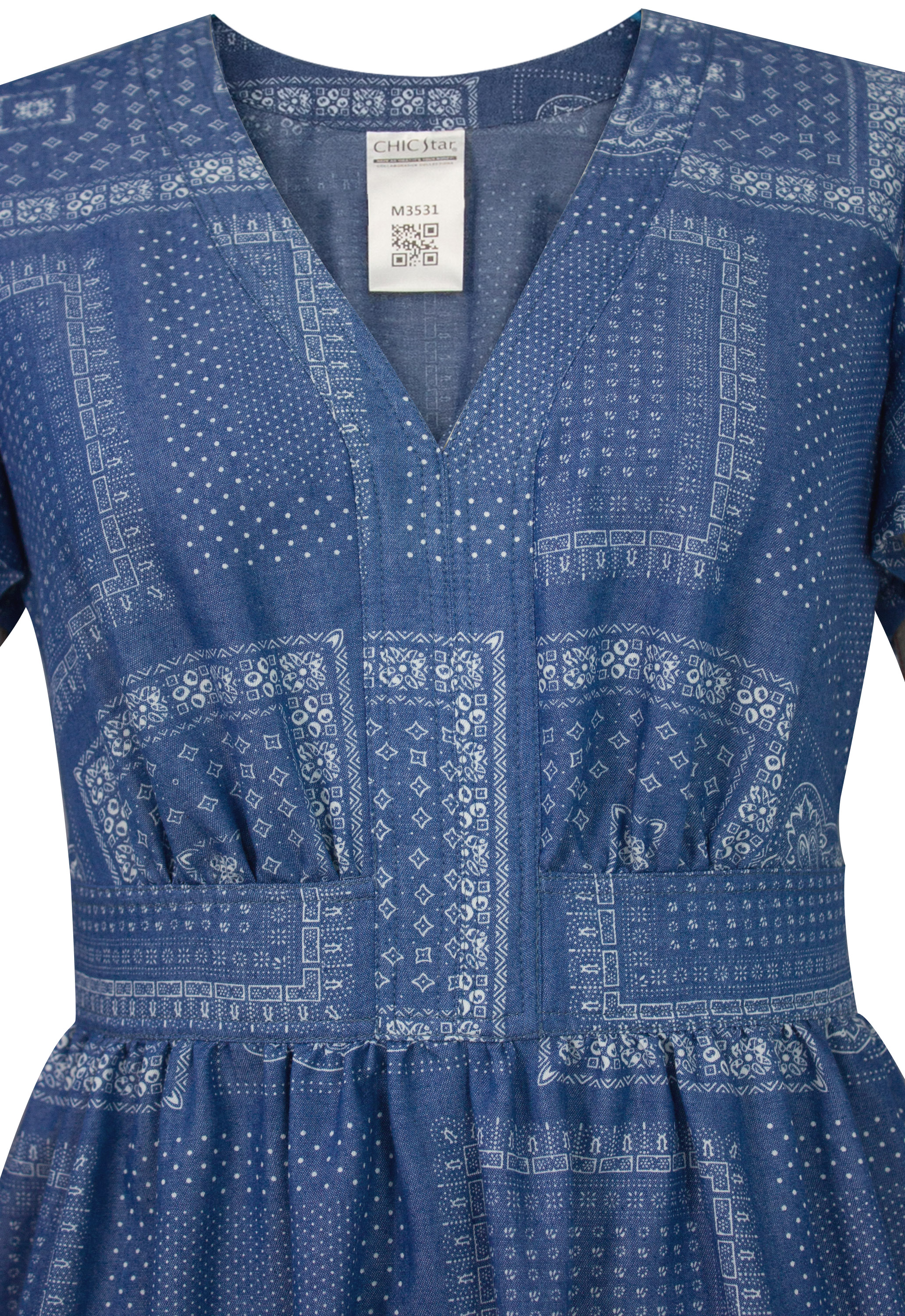 Denim Print Dress