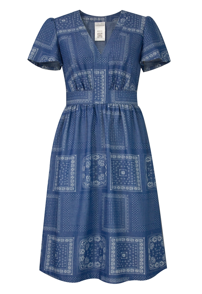 Denim Print Dress