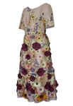 3D Floral Applique Midi Dress