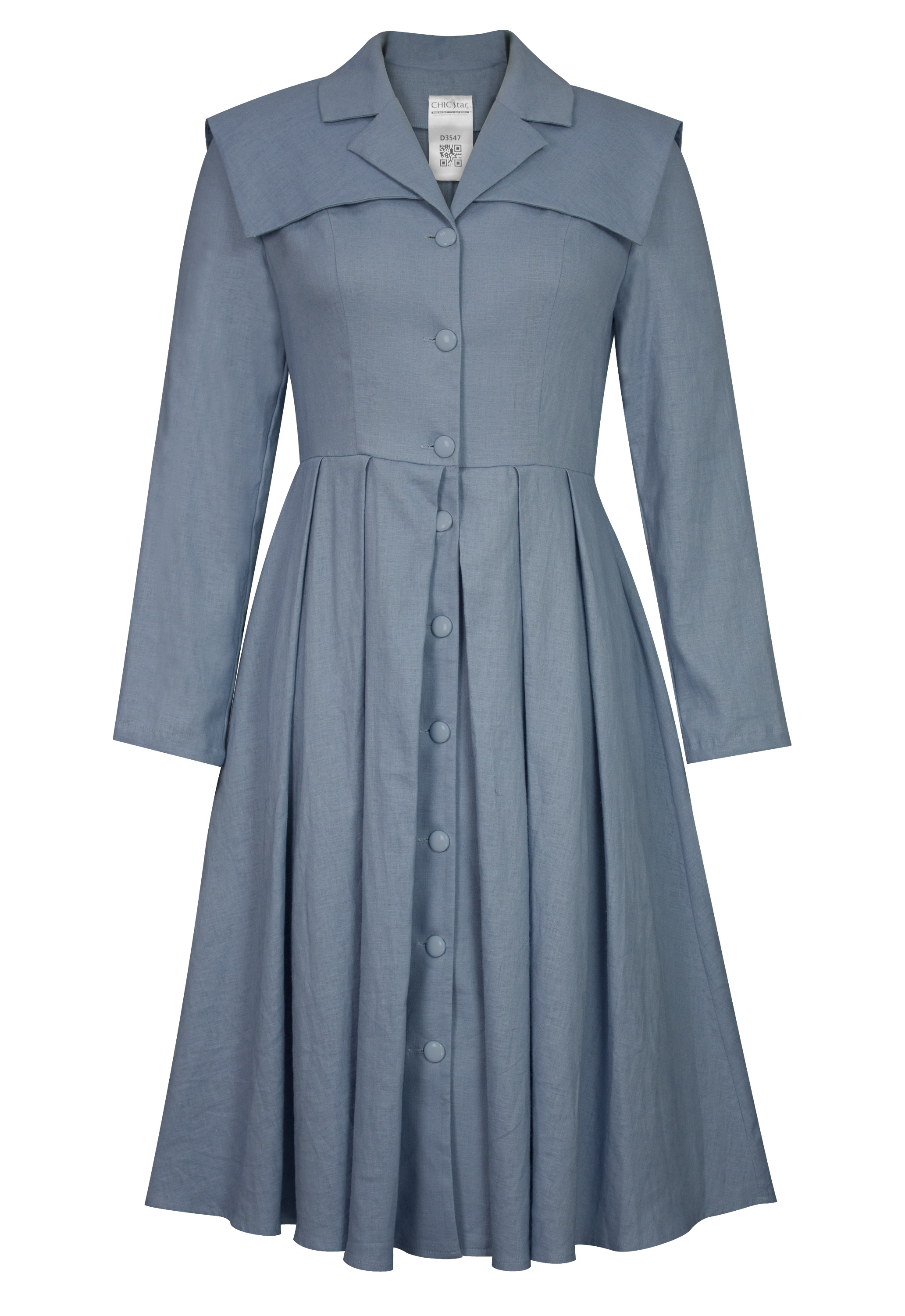 Linen Panel Shirtdress